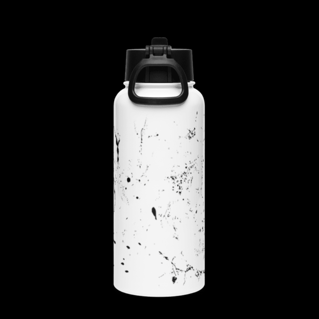 32oz Stm Handprint Bottle With Straw